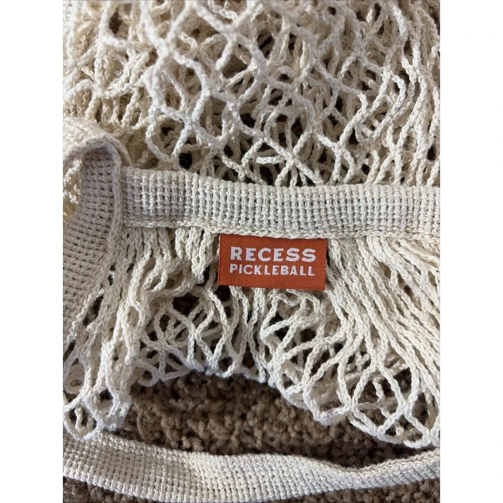 Recess Pickleball Open Top Organic Cotton Net Court‎ Carry Tote Bag
